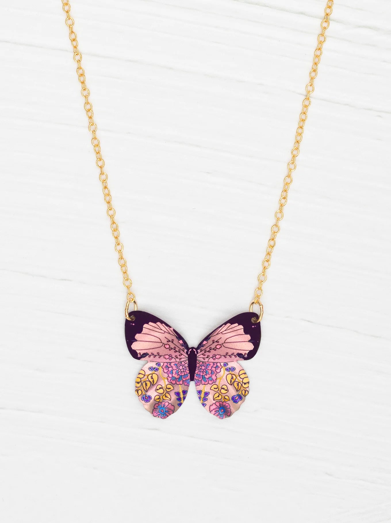 Mariposa Butterfly Charm Pendant in Living Coral