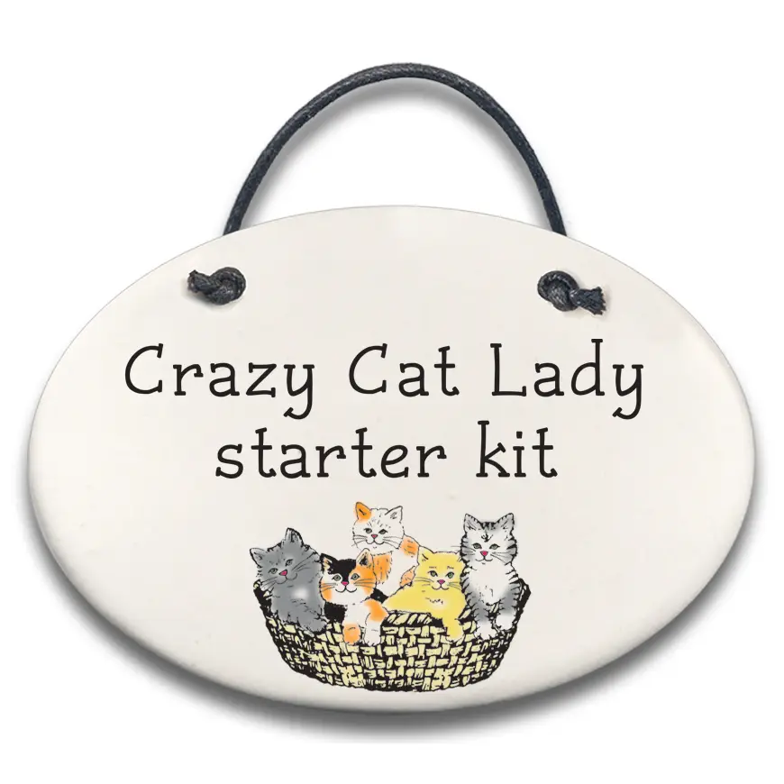 Crazy Cat Lady Starter Kit Plaque - Heart of the Home LV