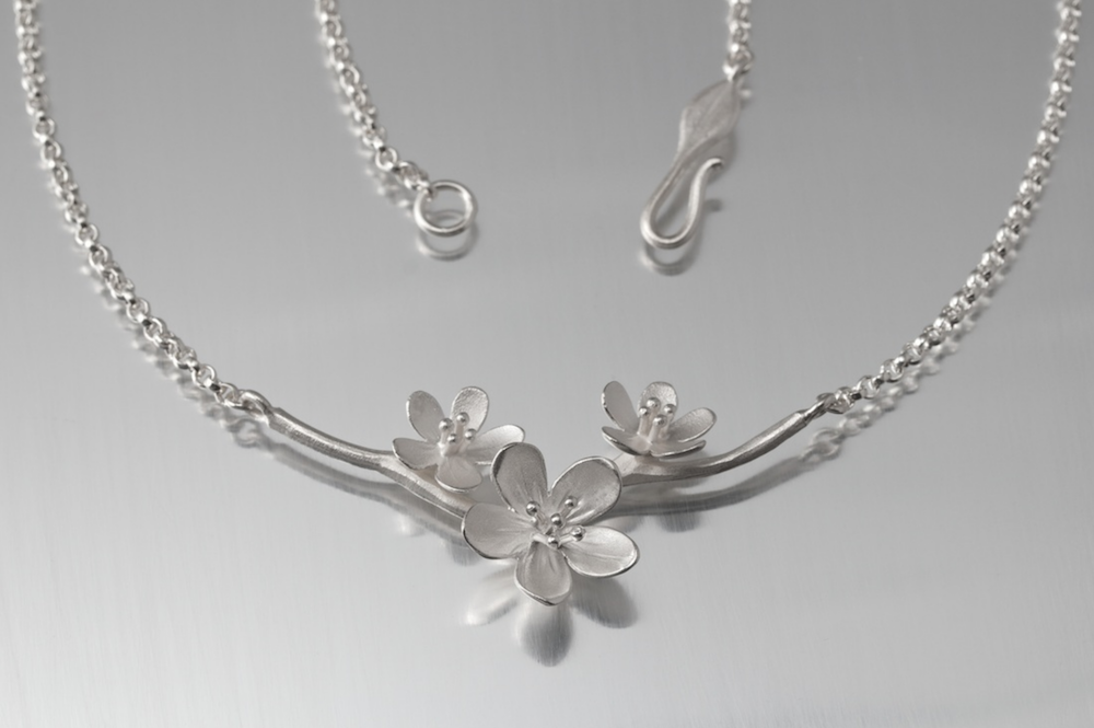 Triple Apple Blossom Twig Necklace - Heart of the Home LV