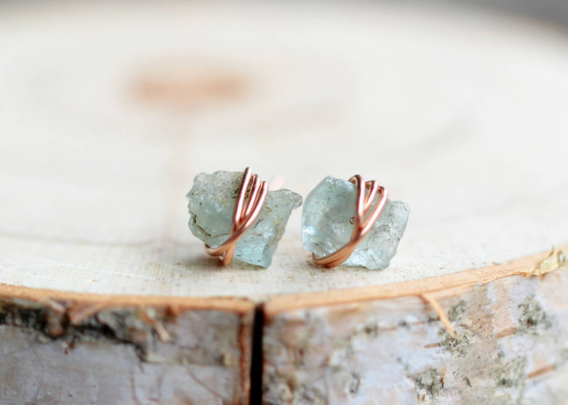 Comet Stud Earrings in Aquamarine - Heart of the Home Inc