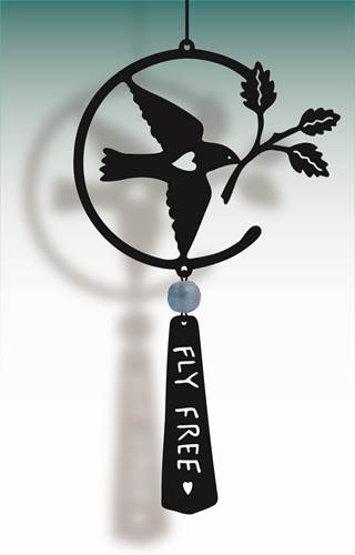 Heart Bird With Fly Free Dangle - Heart of the Home LV