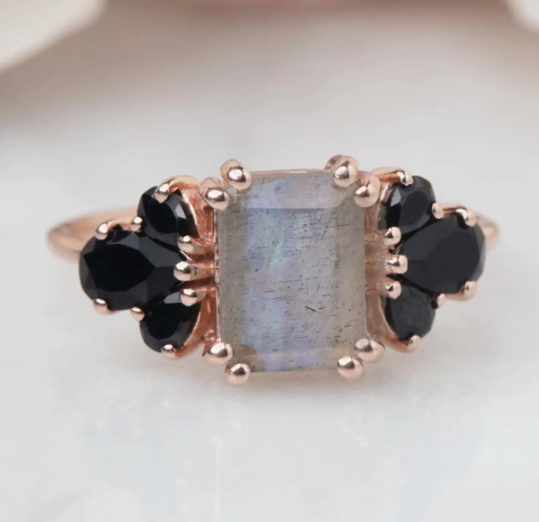Empress Labradorite Ring in Rose Gold - Size 8 - Heart of the Home Inc
