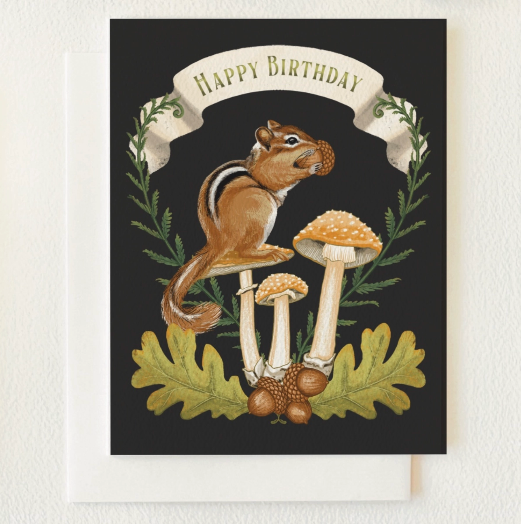 Chipmunk & Mushrooms Birthday Card - Heart of the Home Inc