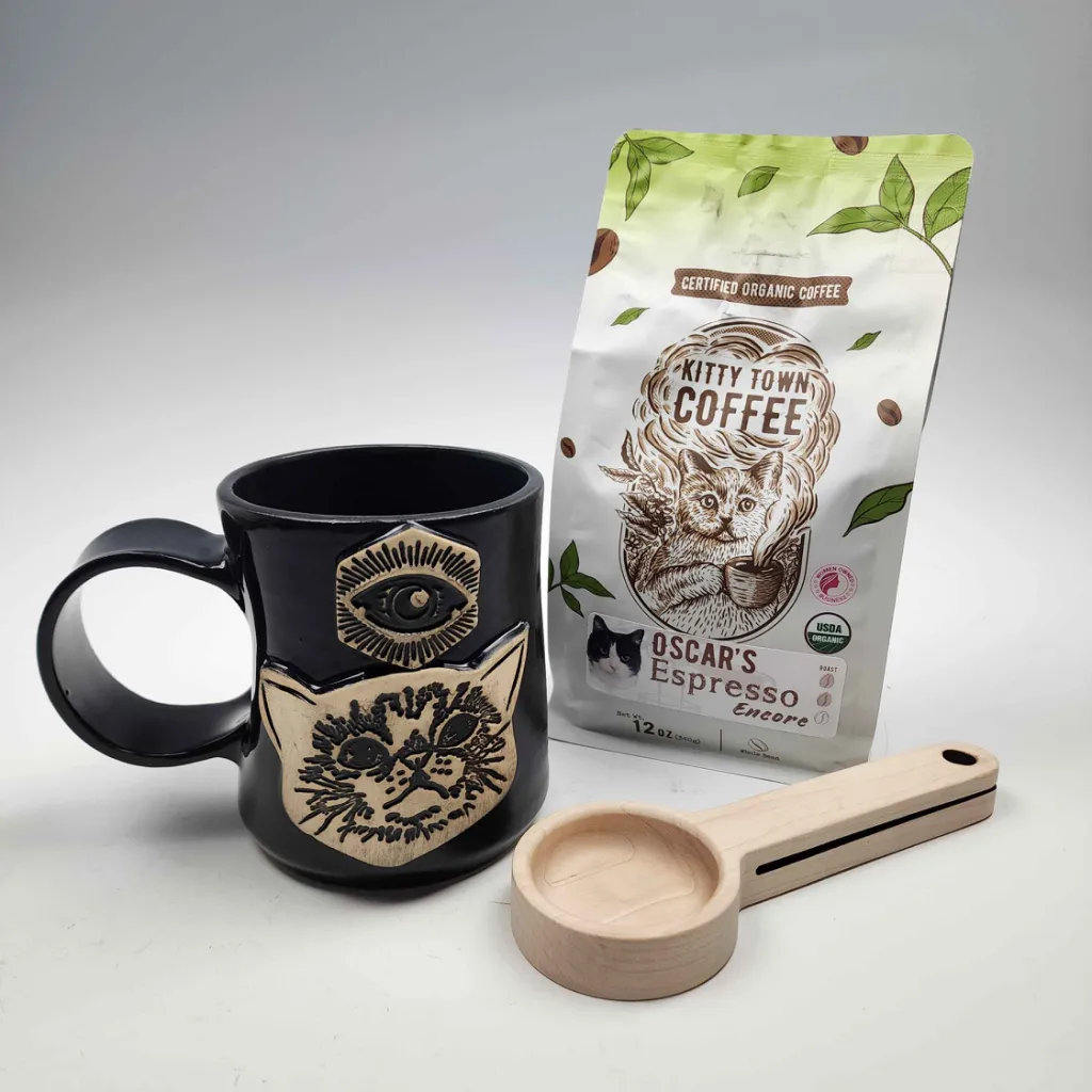 Maple Wood Coffee Scoop with Clip