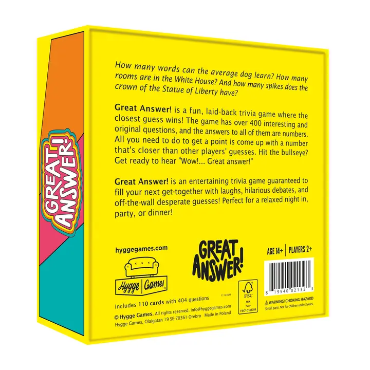 Great Answer Card Game