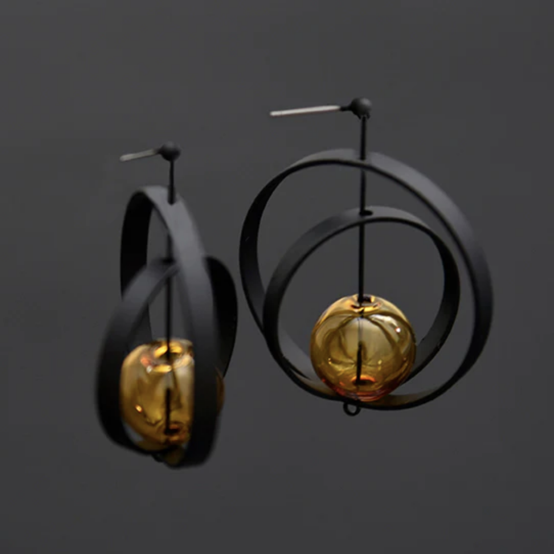 Black And Amber Eris Earrings - Heart of the Home LV