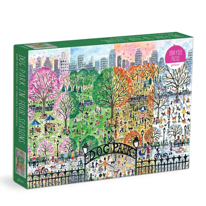 Michael Storrings Dog Park In Four Seasons 1000 Piece Puzzle - Heart of the Home Inc