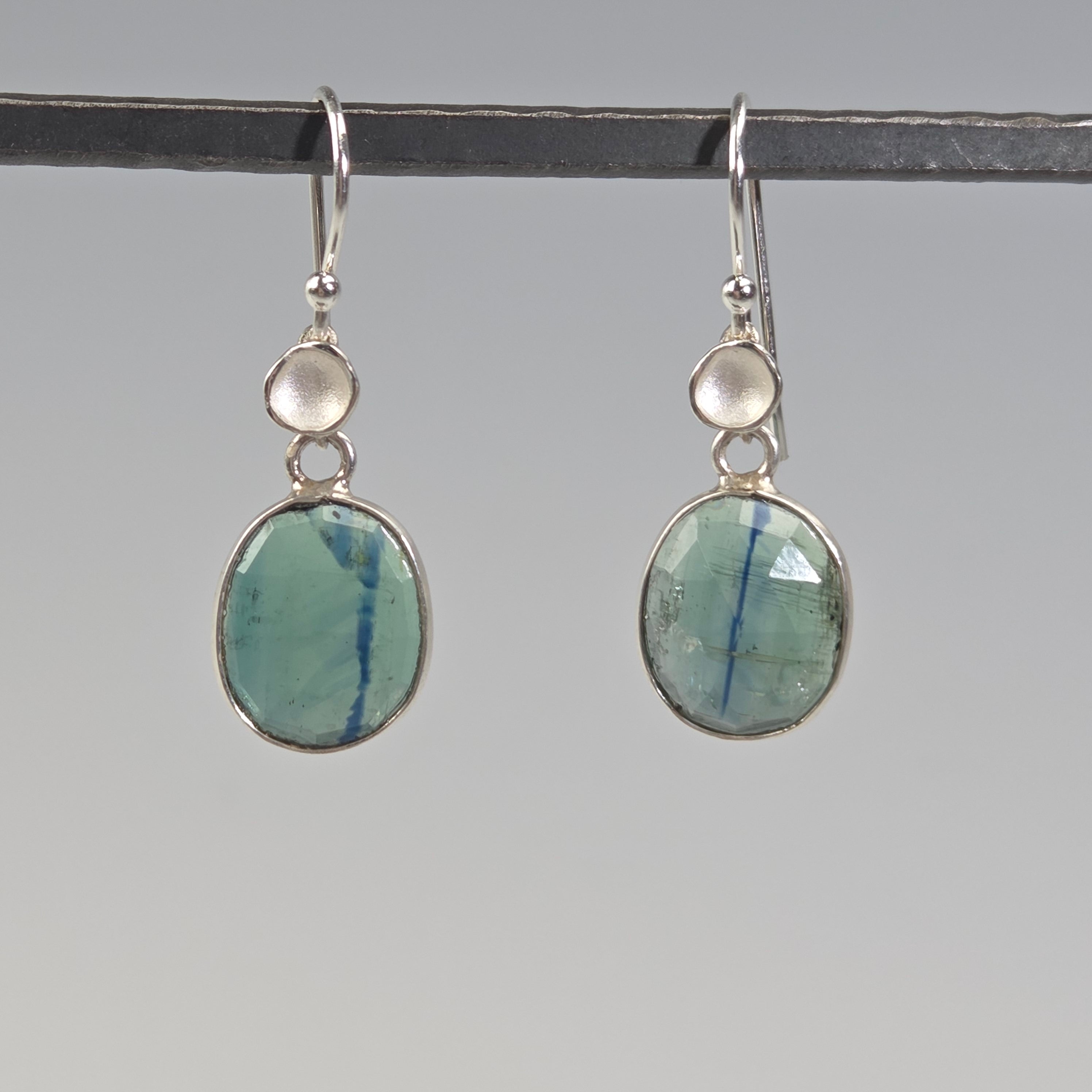 Teal Kyanite Bezel Earrings - Heart of the Home Inc