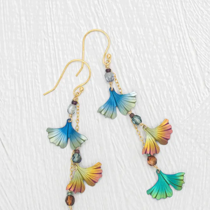 Ginkgo Chime Earrings - Heart of the Home Inc