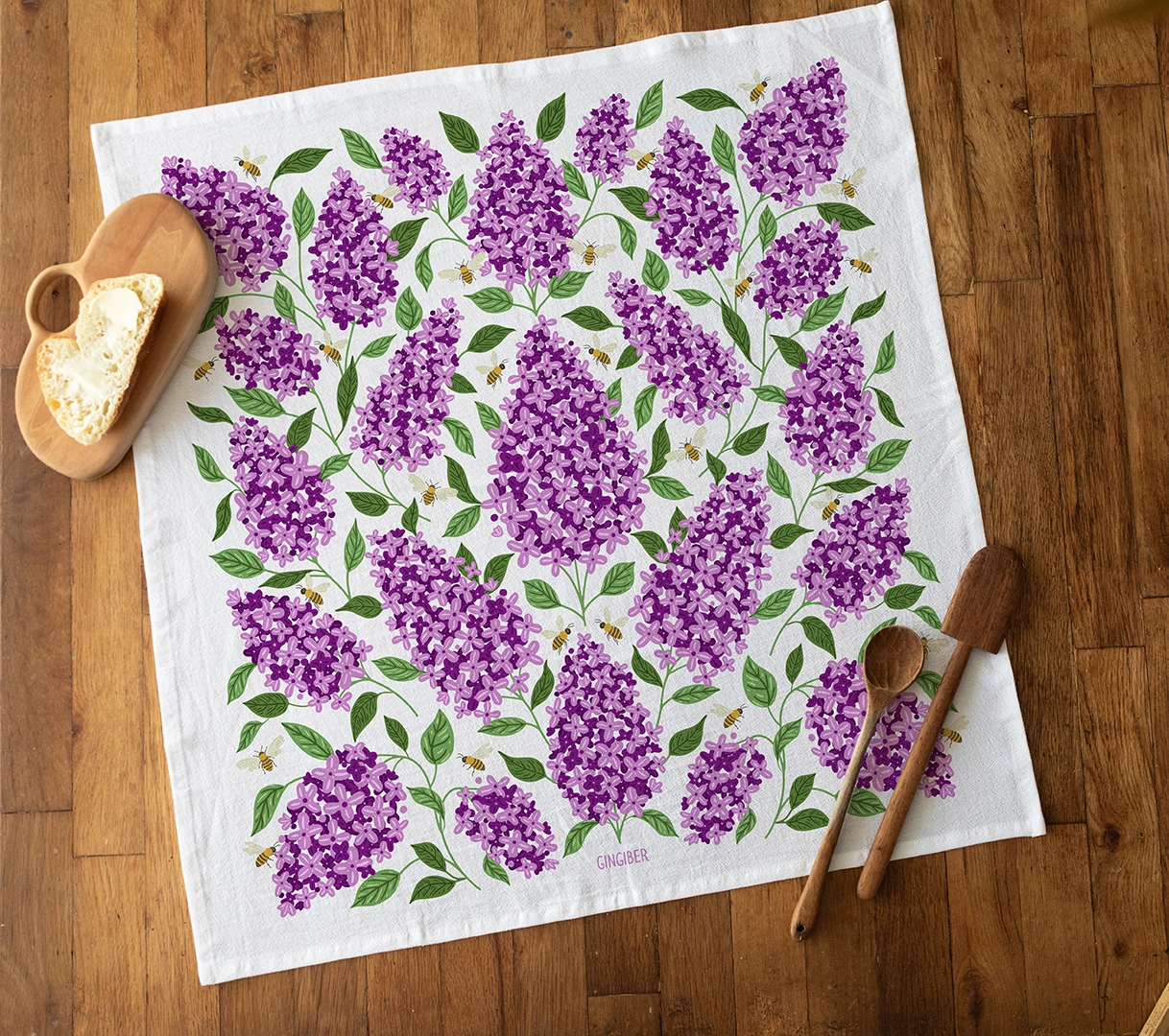 Purple Lilac Tea Towel - Heart of the Home Inc