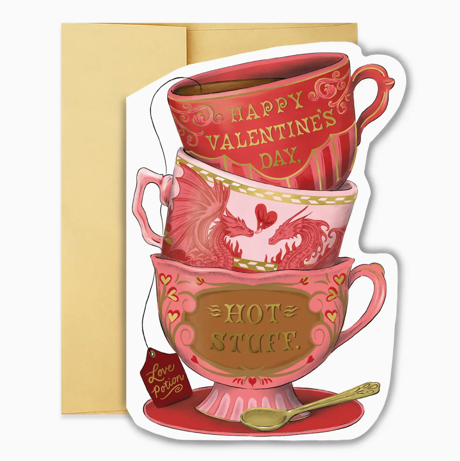 Valentine’s Day Teacup Stack Diecut Card - Heart of the Home Inc