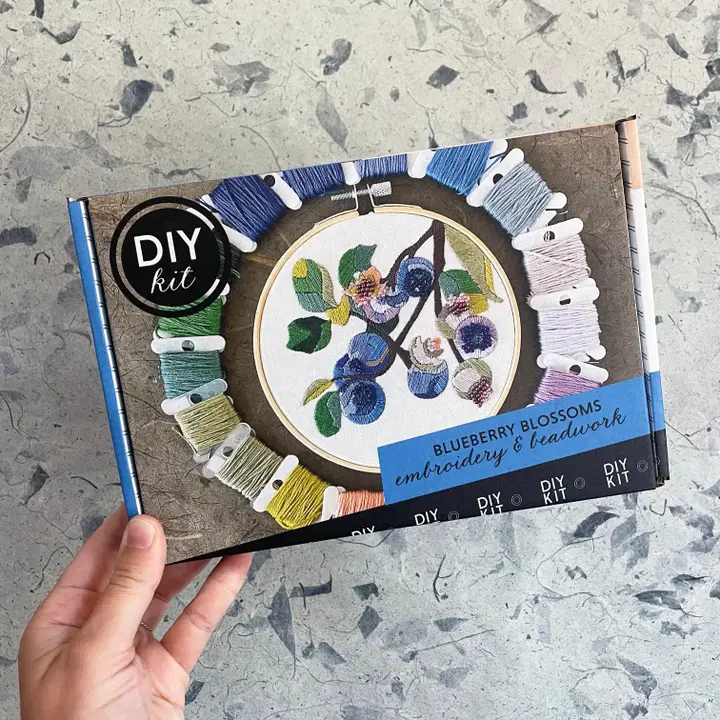 Blueberry Blossom Embroidery & Beadwork Kit