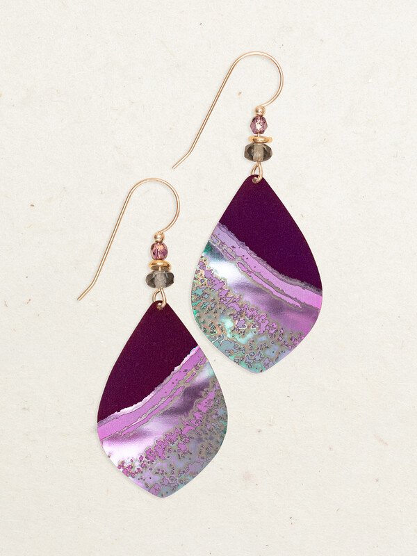 Shorebreak Earrings in Purple Depths - Heart of the Home PA