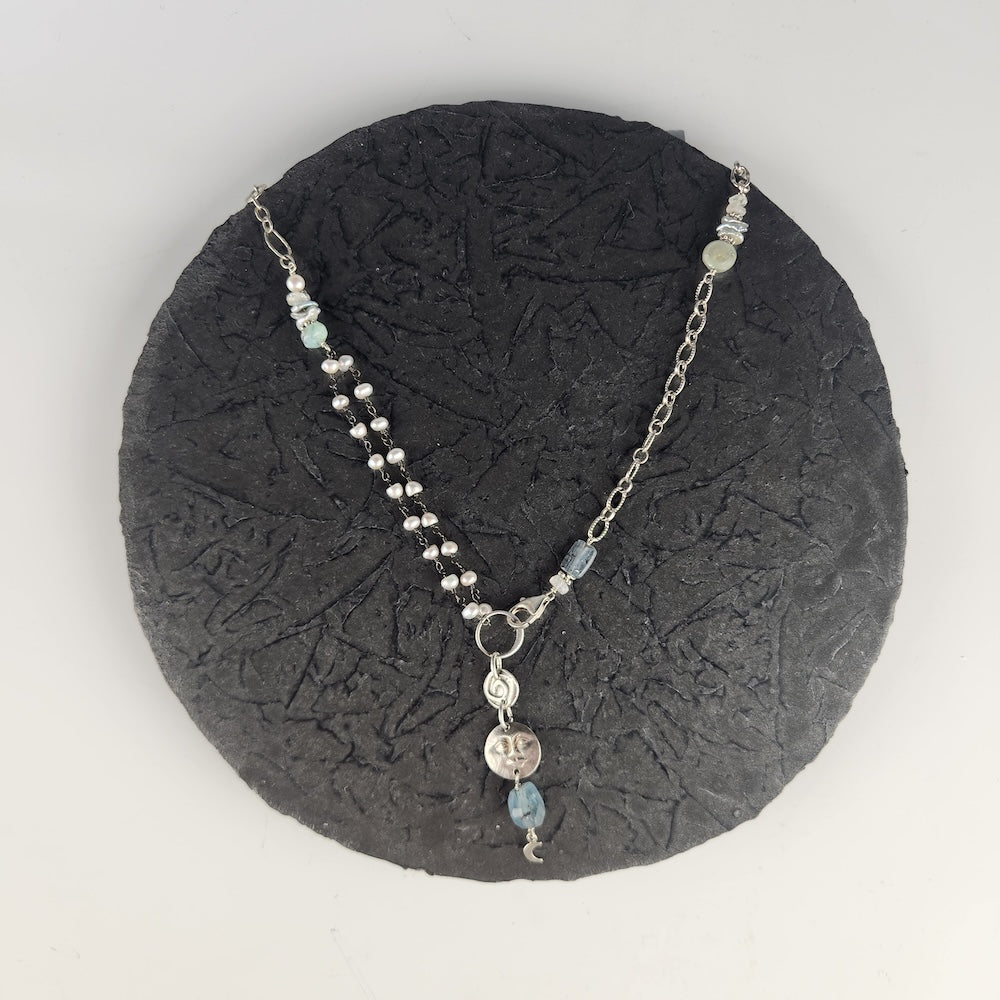 Silver Moonface Necklace - Heart of the Home Inc