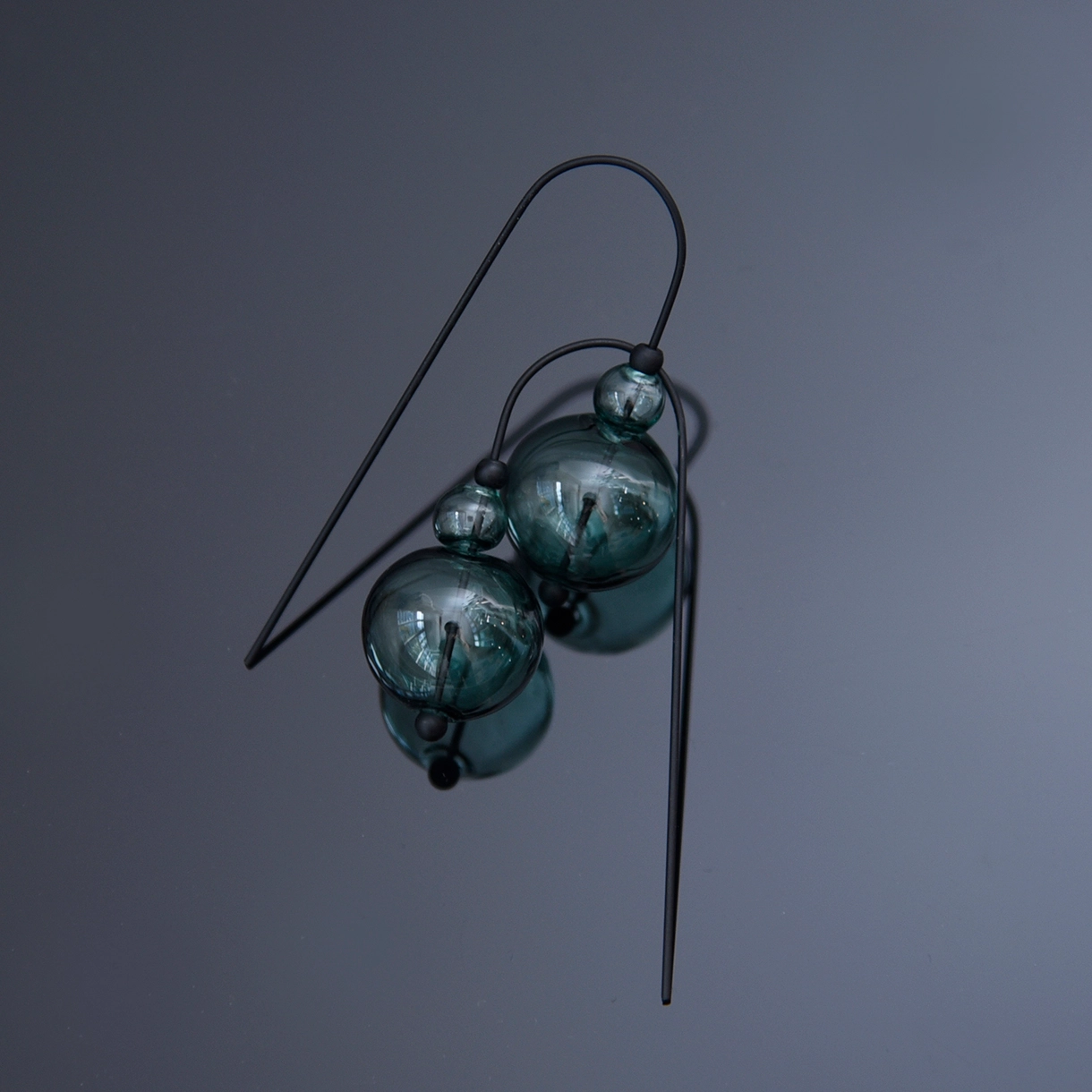 Mini Scoop Earrings in Aqua Glass - Heart of the Home Inc