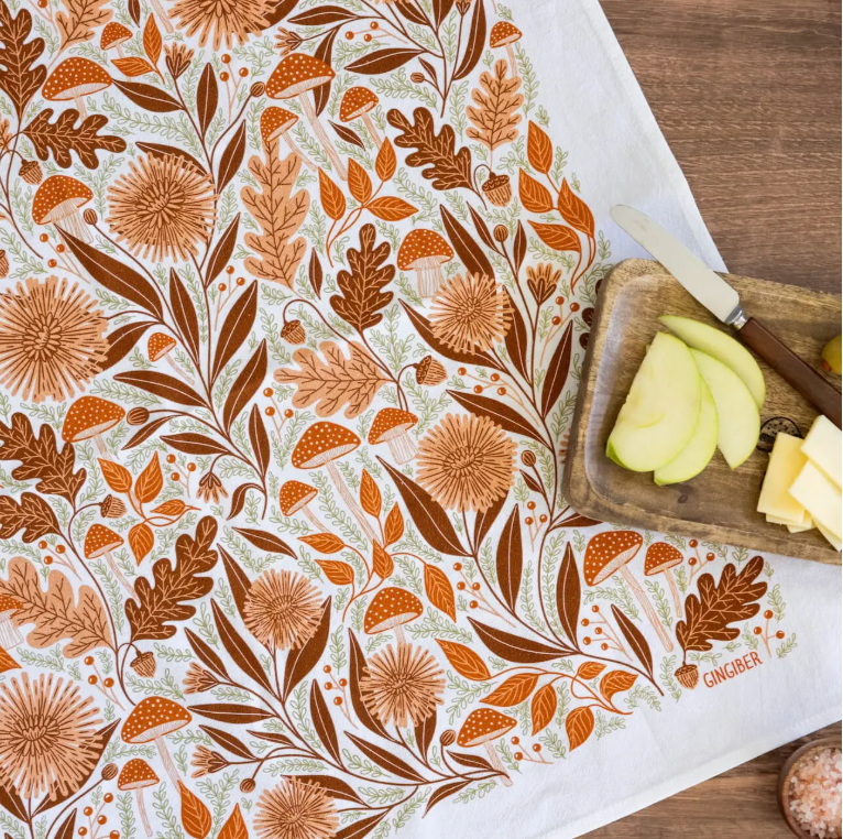 Mushroom Medley Tea Towel - Heart of the Home Inc