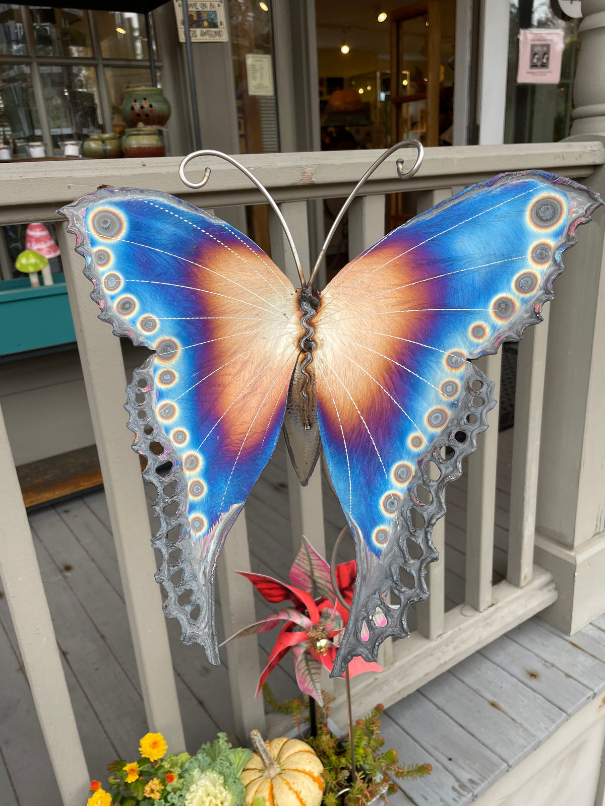 Small Luna Moth Garden Stake - Dotted Edges - Heart of the Home PA