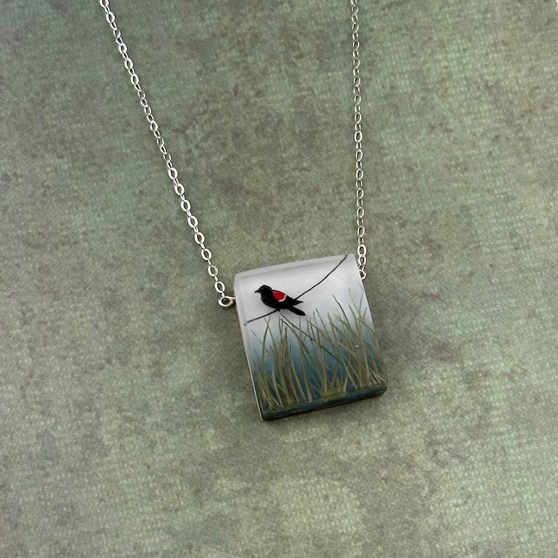 Red Wing Blackbird Necklace - Heart of the Home Inc