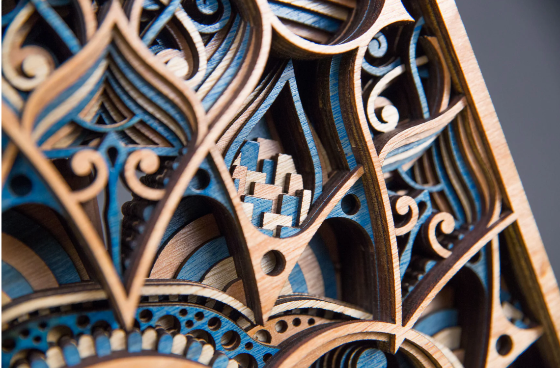 Ansari Wall Art in Blue and Natural - Heart of the Home Inc