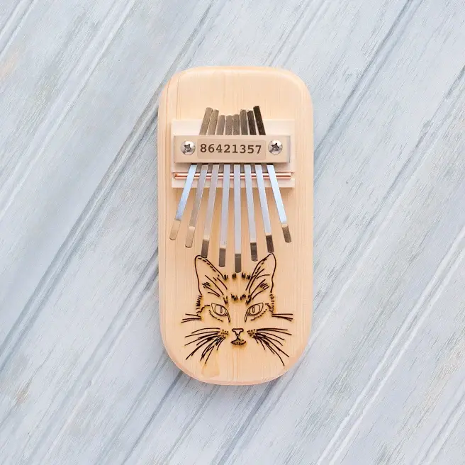 Cat Engraved Thumb Piano - Heart of the Home LV