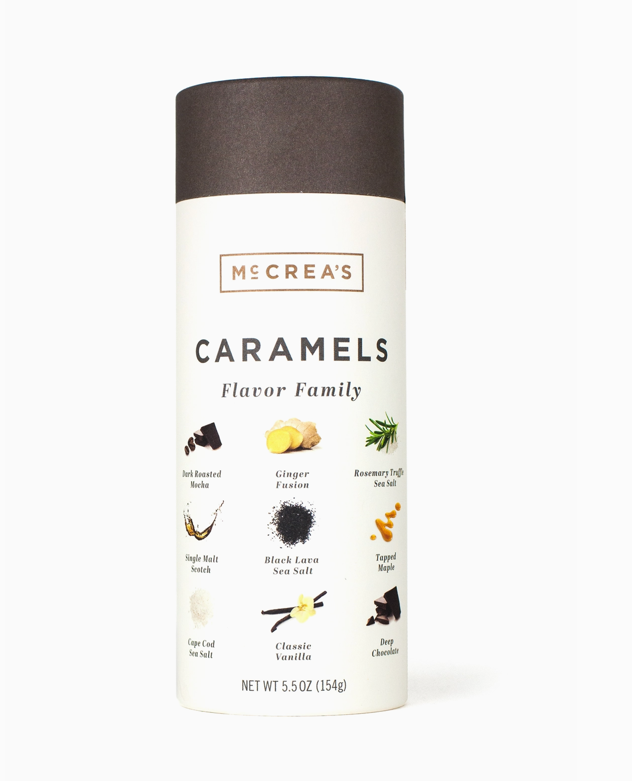 McCrea Caramels Black Lavea Sea Salt Tube - 19 Pieces - Heart of the Home Inc