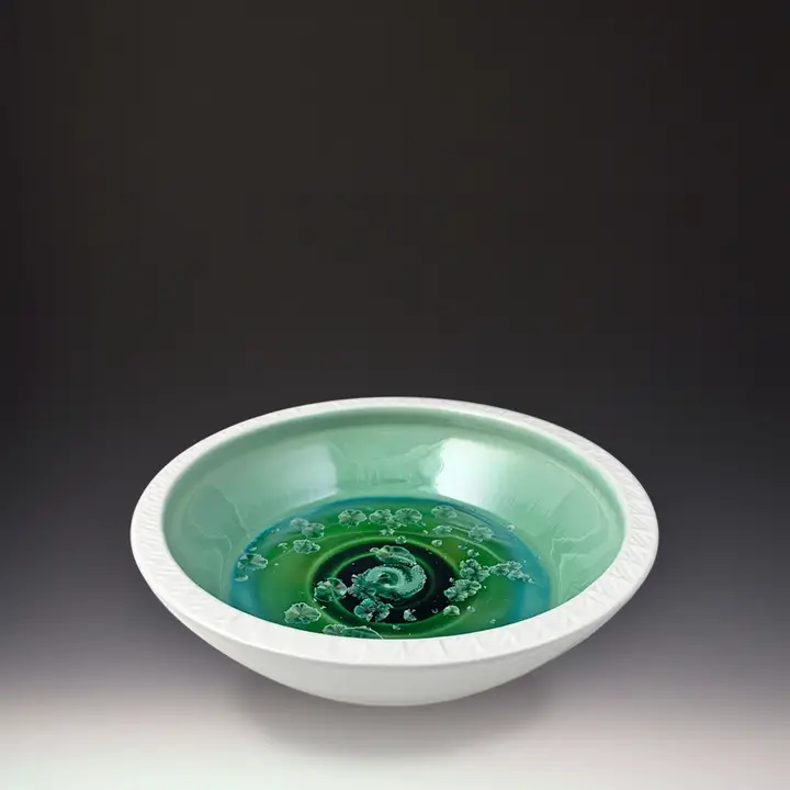 Patina White Small Tex Ceramic Platter - Heart of the Home Inc