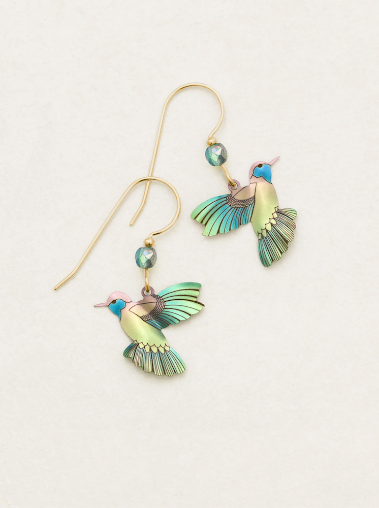 Picaflor Earrings in Island Green and Gold - Heart of the Home Inc