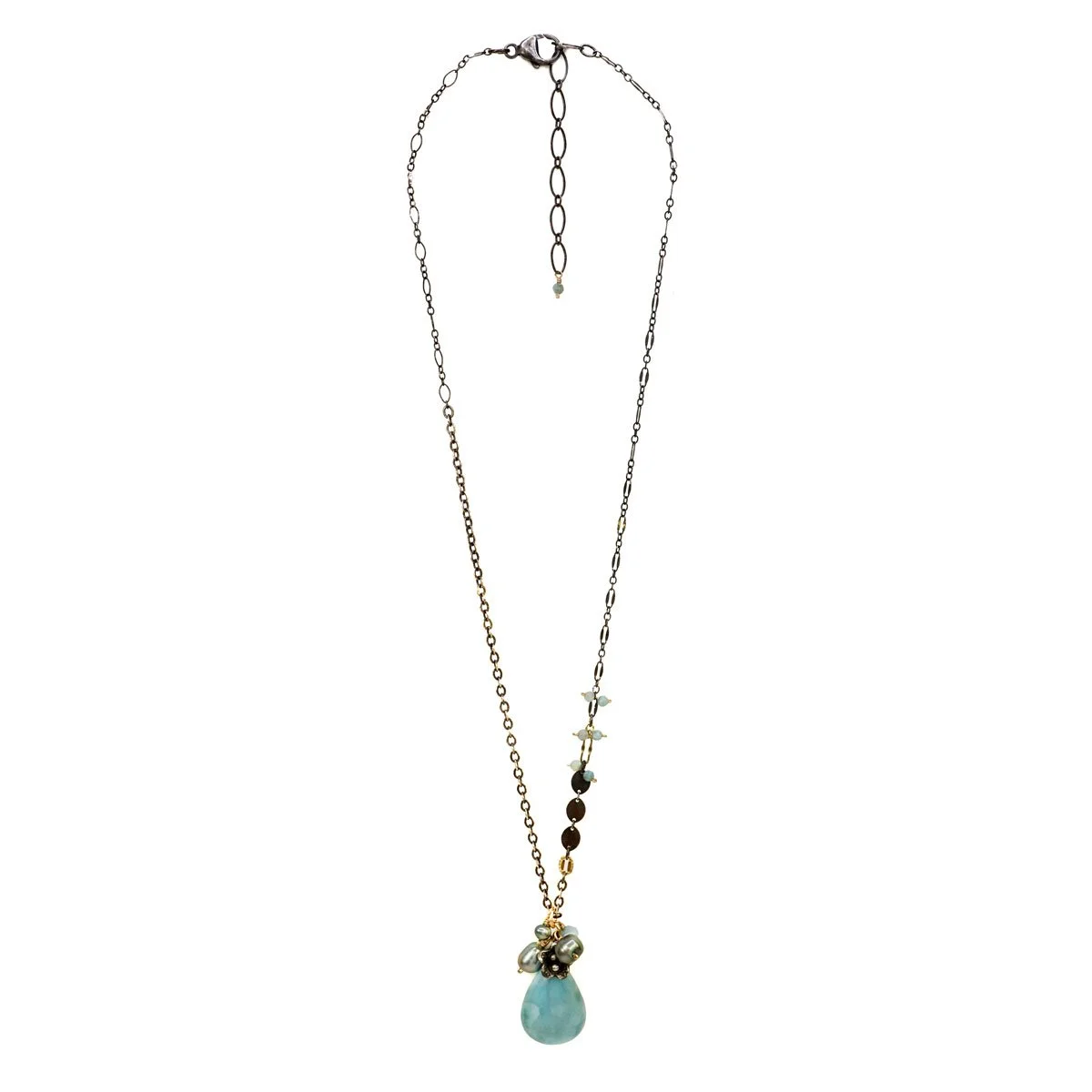 Larimar Flower Cluster Necklace - Heart of the Home Inc