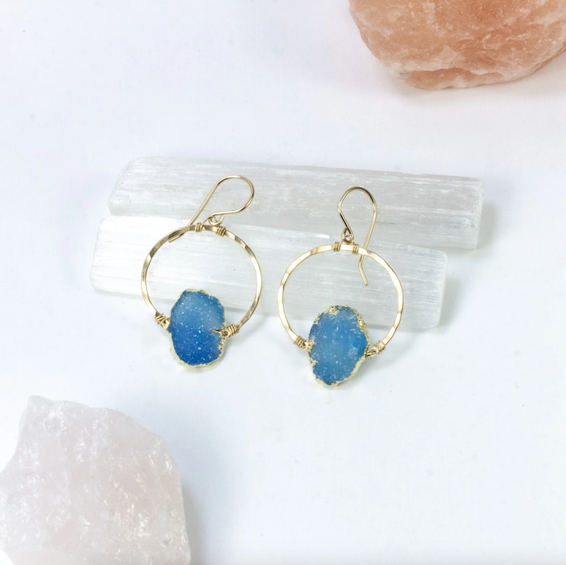 Druzy Silhouette Earrings - Heart of the Home Inc