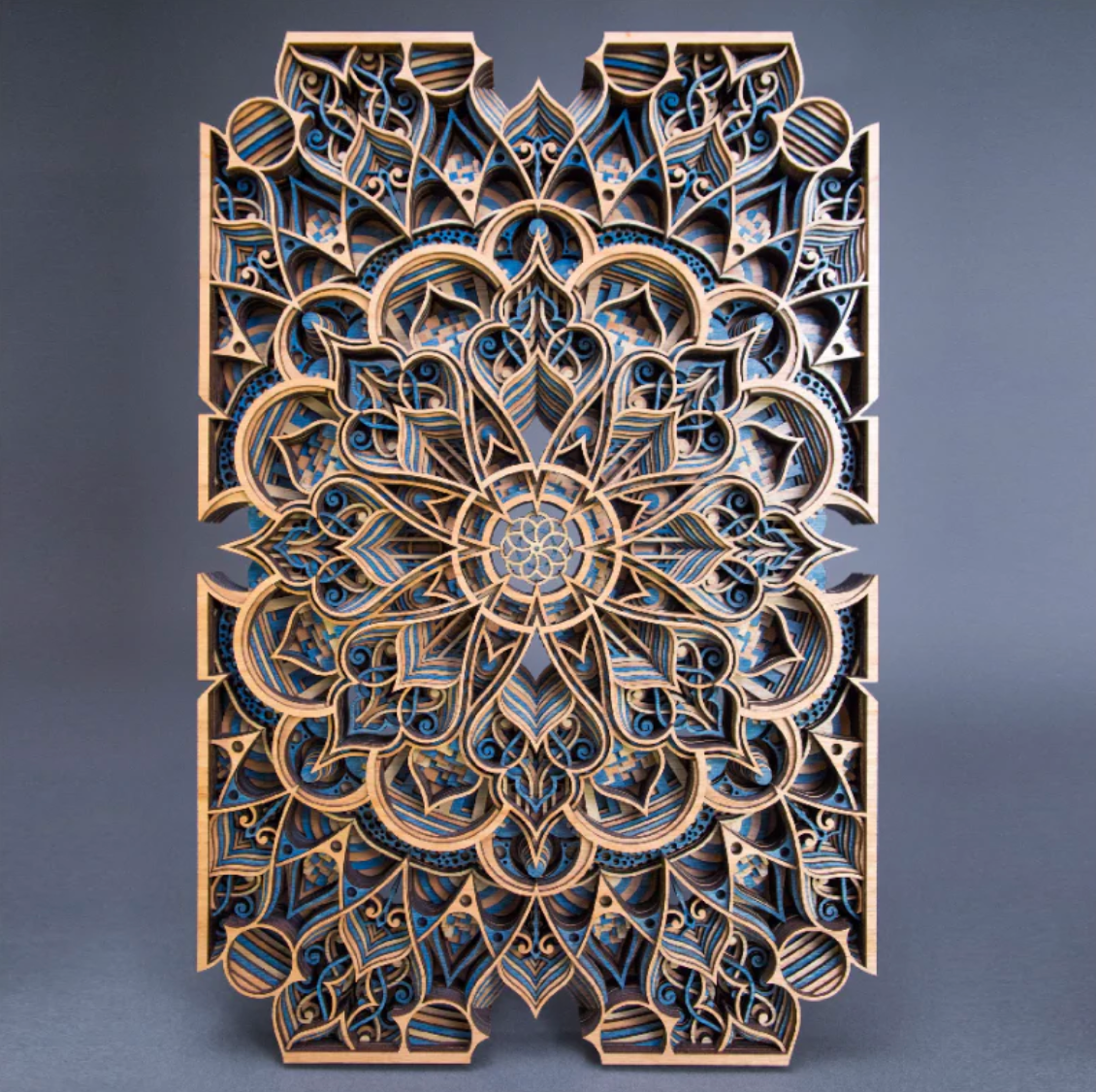 Ansari Wall Art in Blue and Natural - Heart of the Home Inc