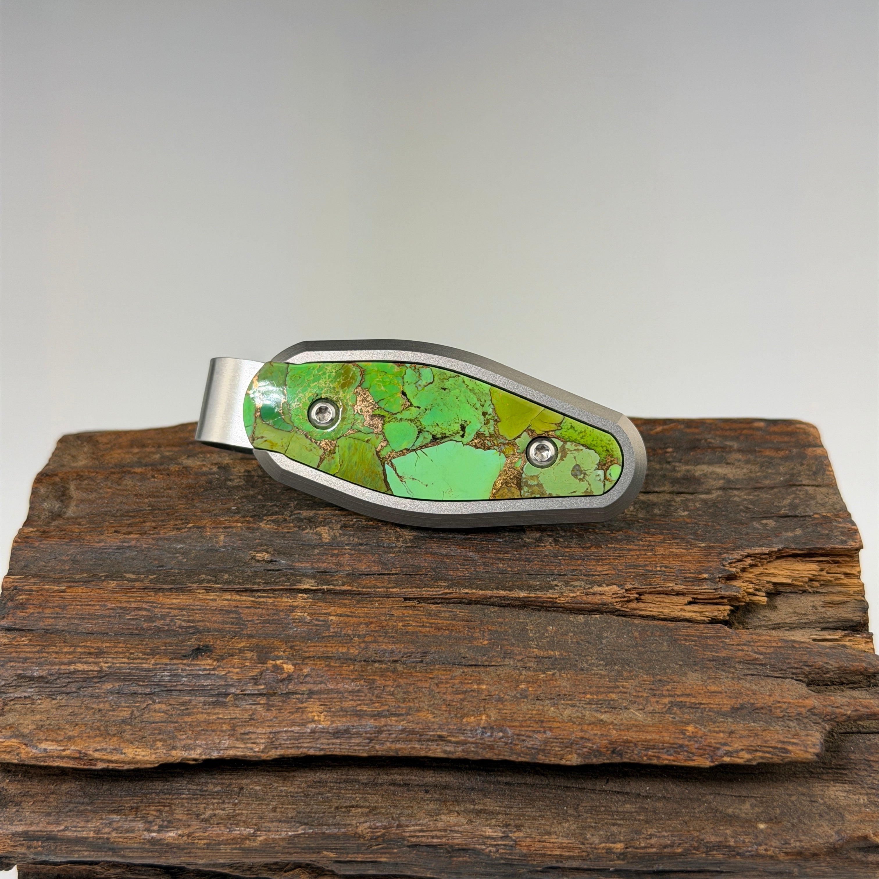 Mojave Green Turquoise Titanium Moneyclip - Heart of the Home Inc