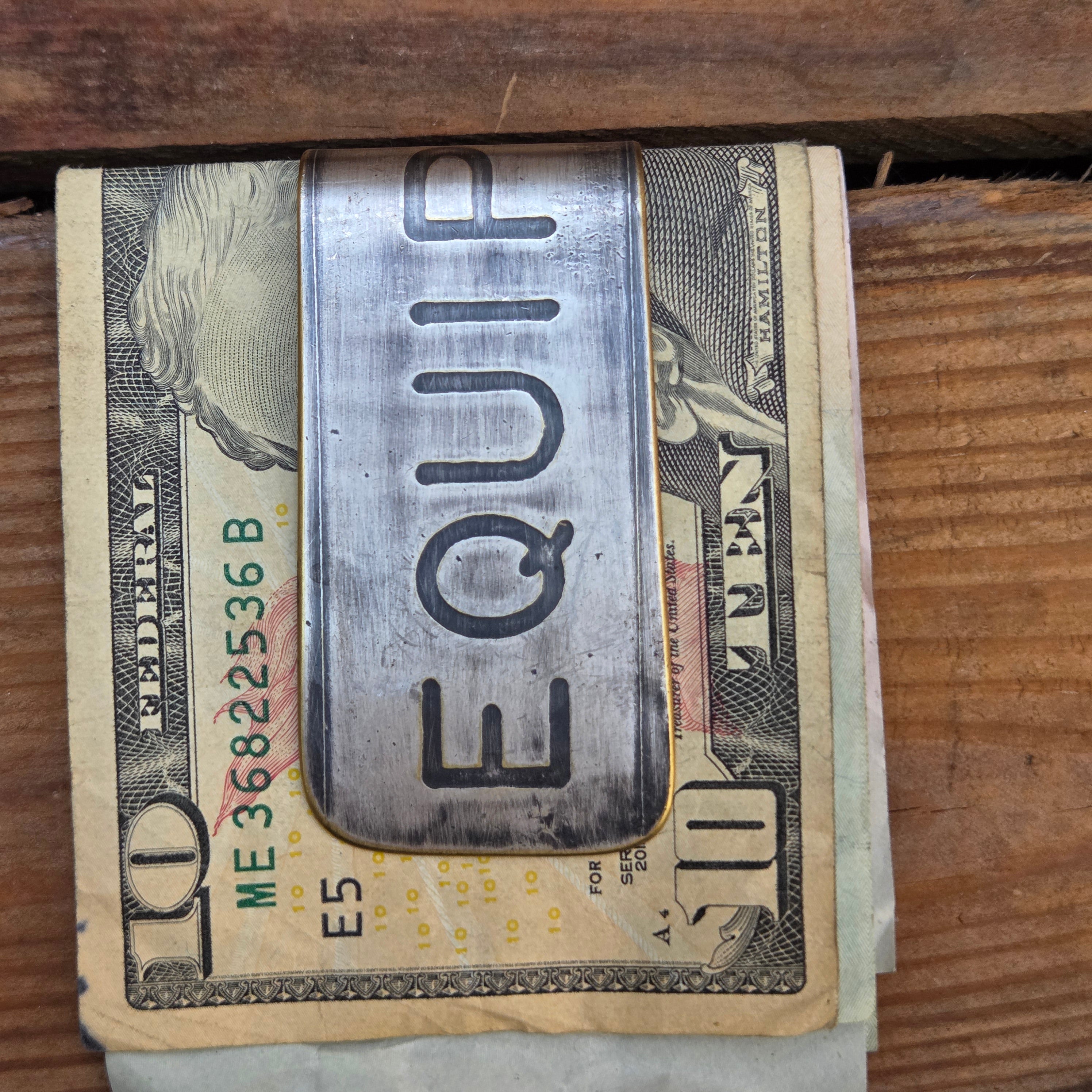 Antique Machine Plate Moneyclip - EQUIPMENT