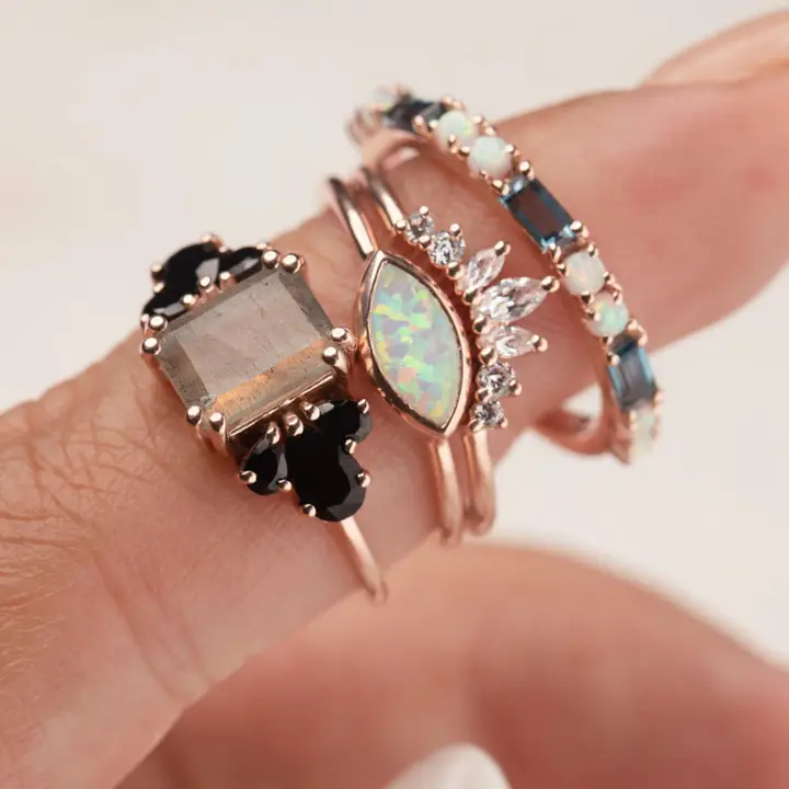 Empress Labradorite Ring in Rose Gold - Size 8 - Heart of the Home Inc