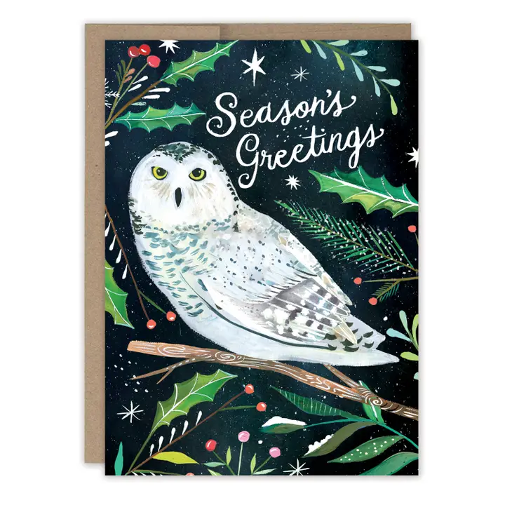 Snowy Owl Holiday Card - Heart of the Home Inc