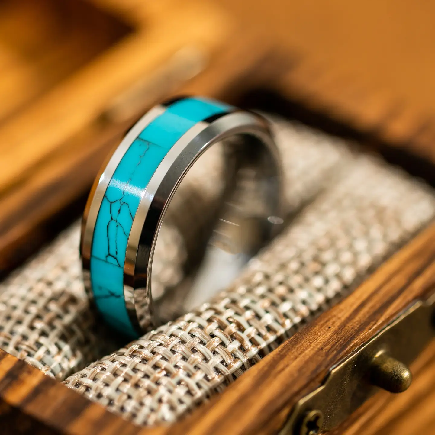 Turquoise Inlay Tungsten Carbide Ring