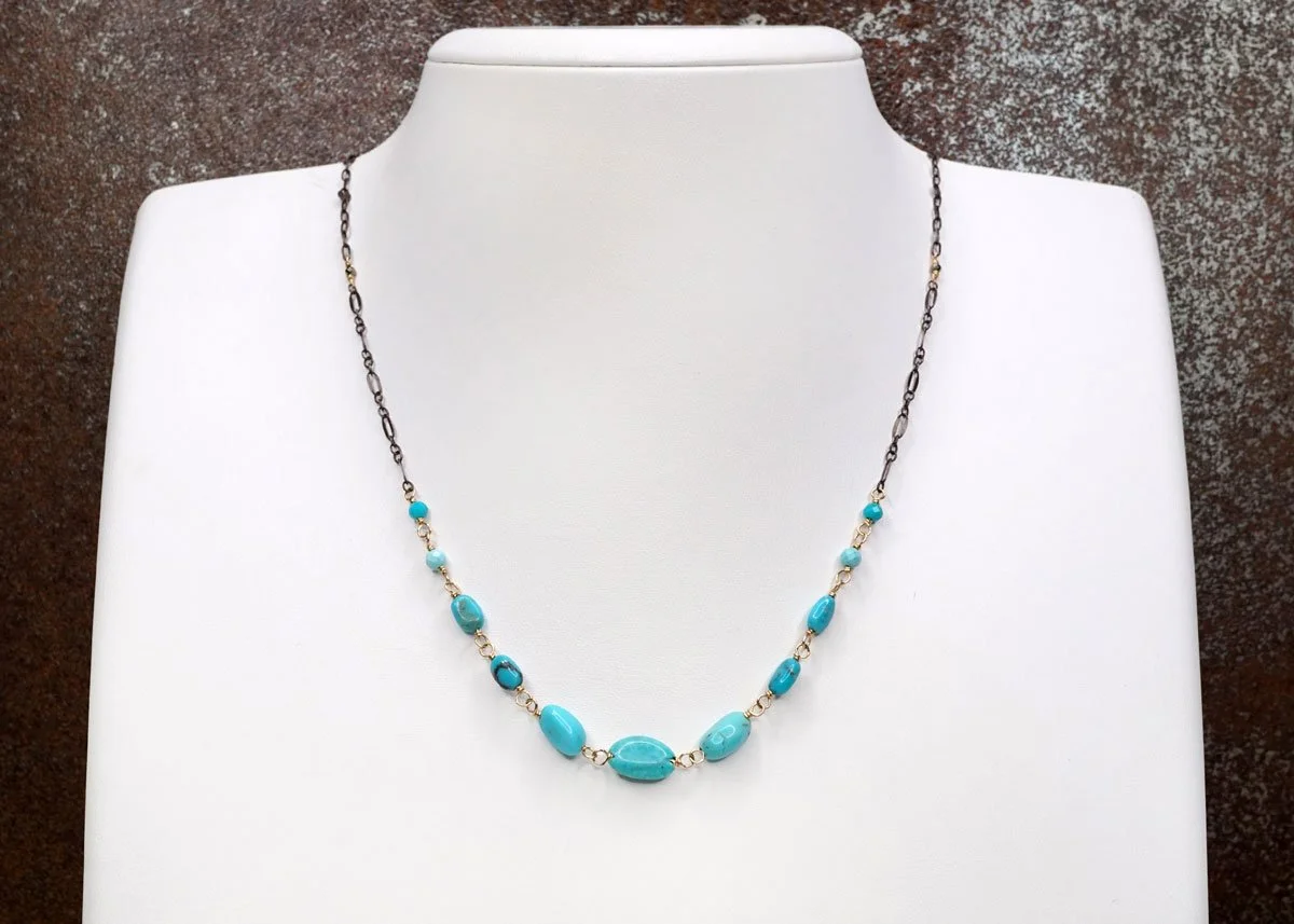 Graduated Turquoise Necklace - Heart of the Home Inc