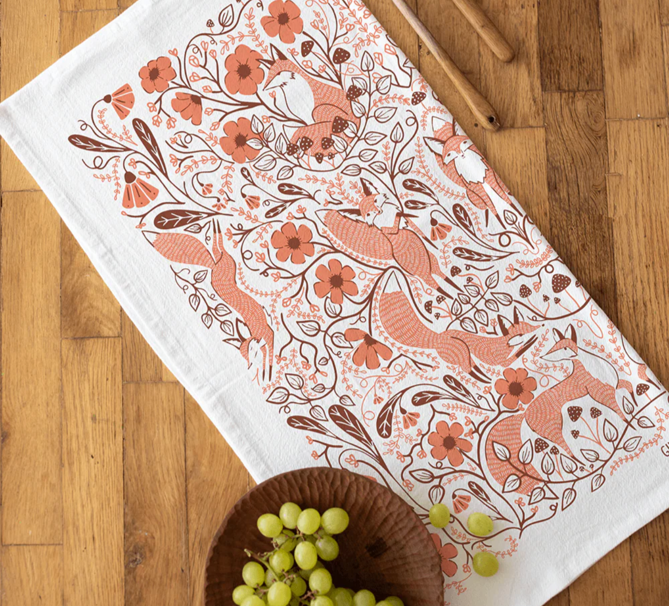 Forest Foxes Tea Towel - Heart of the Home Inc