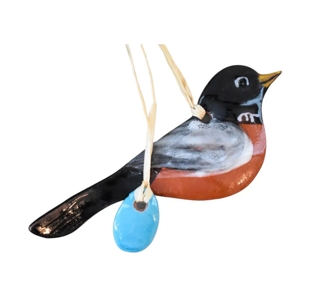 Robin and Egg Ceramic Ornament - Heart of the Home Inc