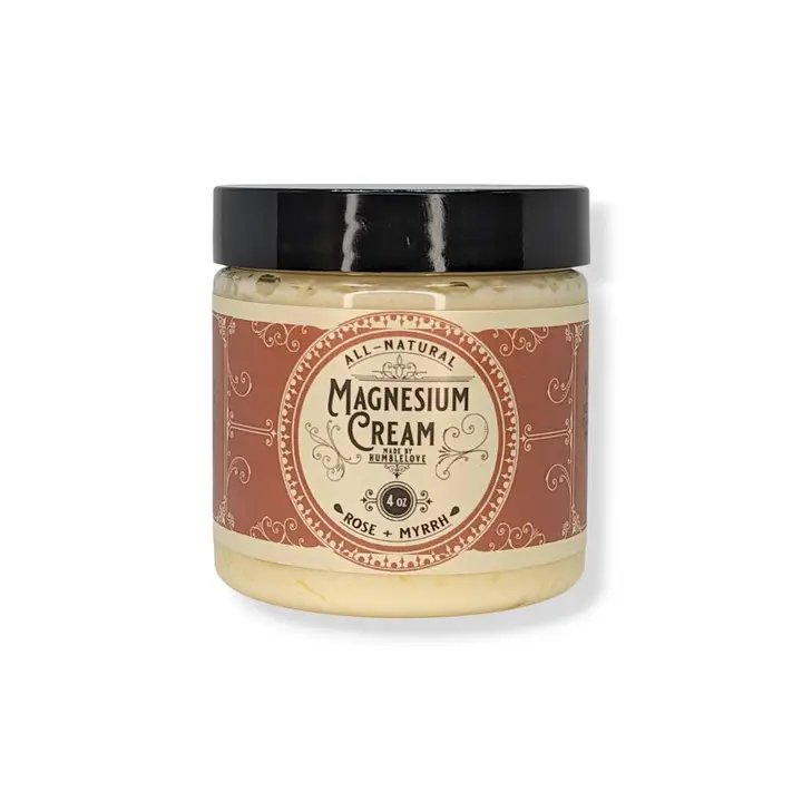 Rose + Myrrh Magnesium Cream 4oz - Heart of the Home Inc