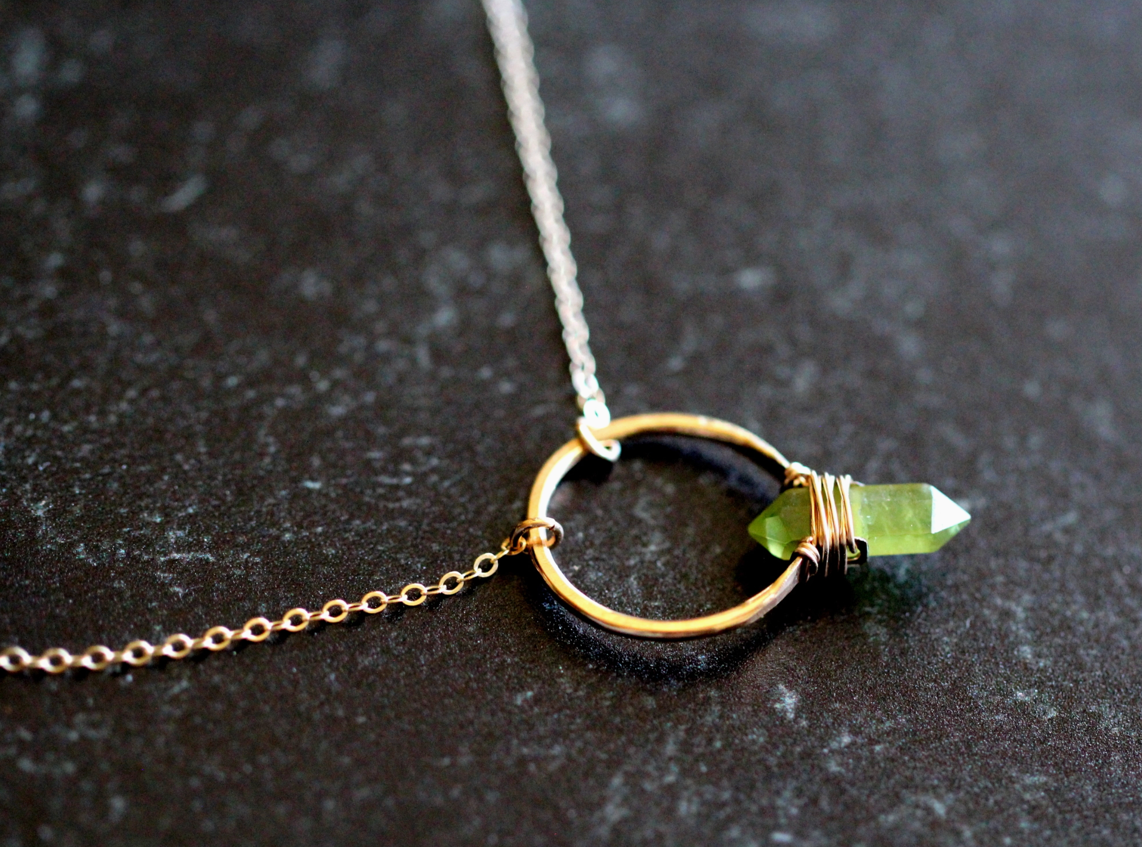 Crest Necklace in Peridot - Heart of the Home Inc