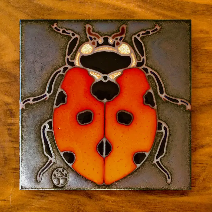 Ladybug Glazed Tile - Heart of the Home Inc