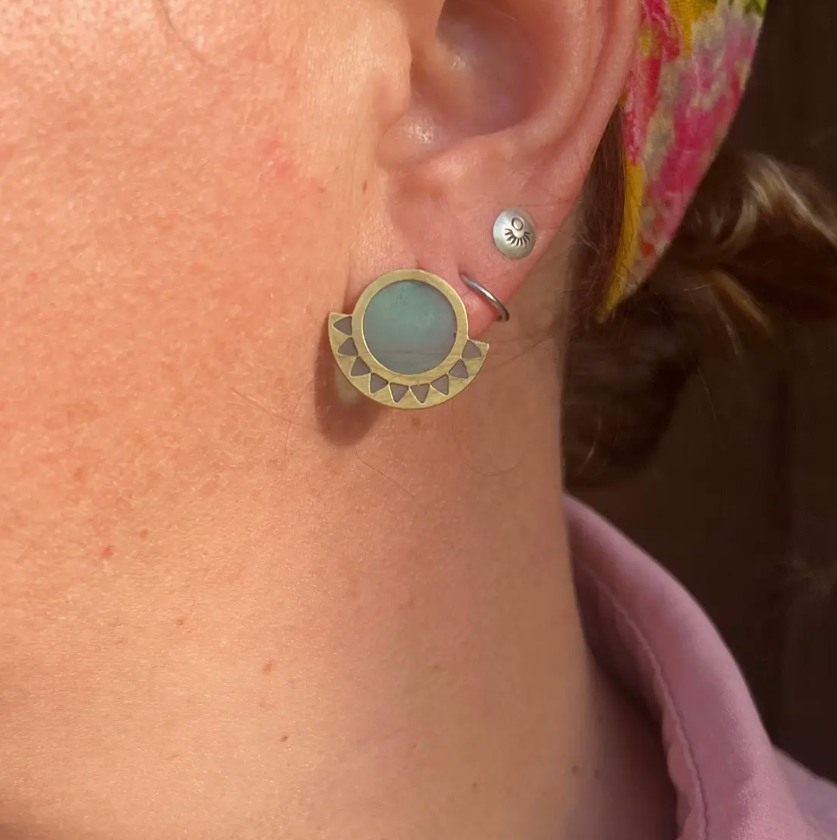 Stained Glass Resin Bow Stud Earrings - Heart of the Home Inc