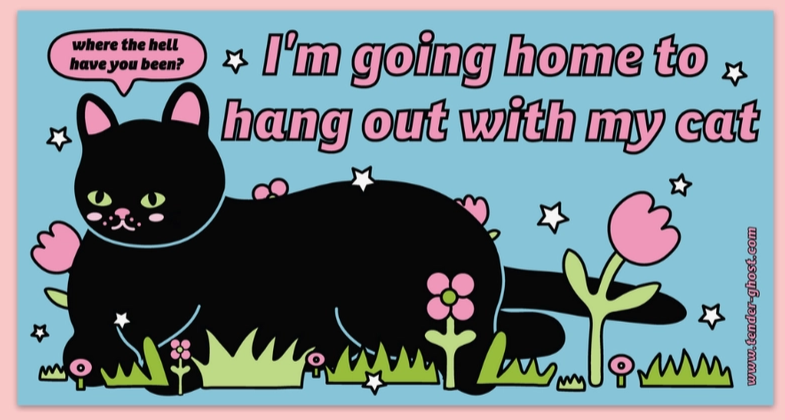 Hang Out with my Cat Bumper Magnet - Heart of the Home Inc