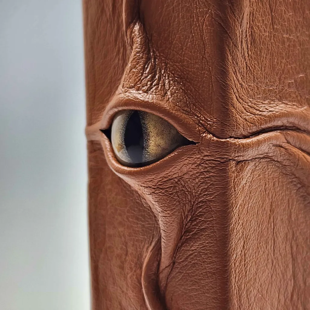 Small Tan Leather Journal Cover with Eye