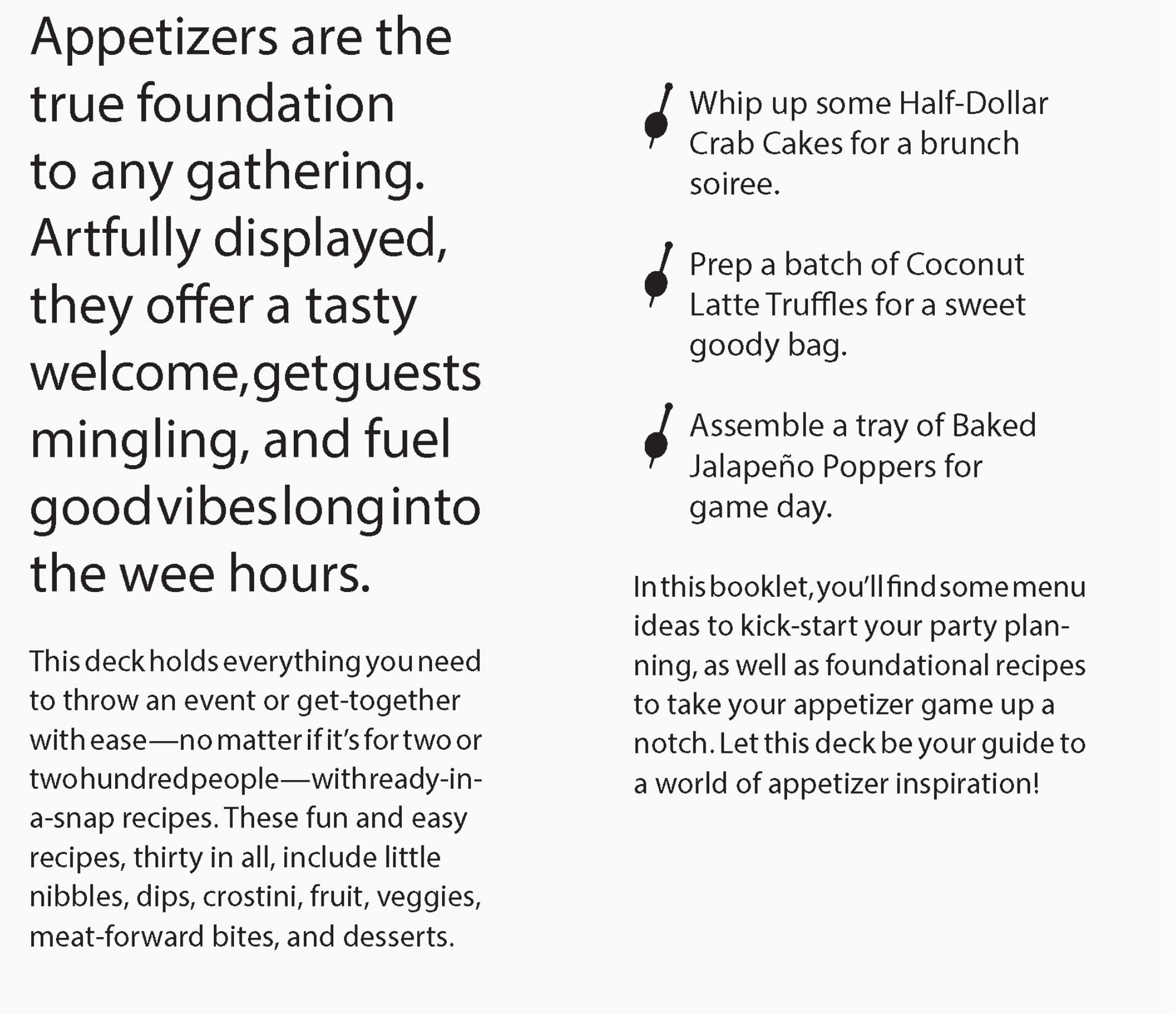 Appetizer Deck - Heart of the Home Inc