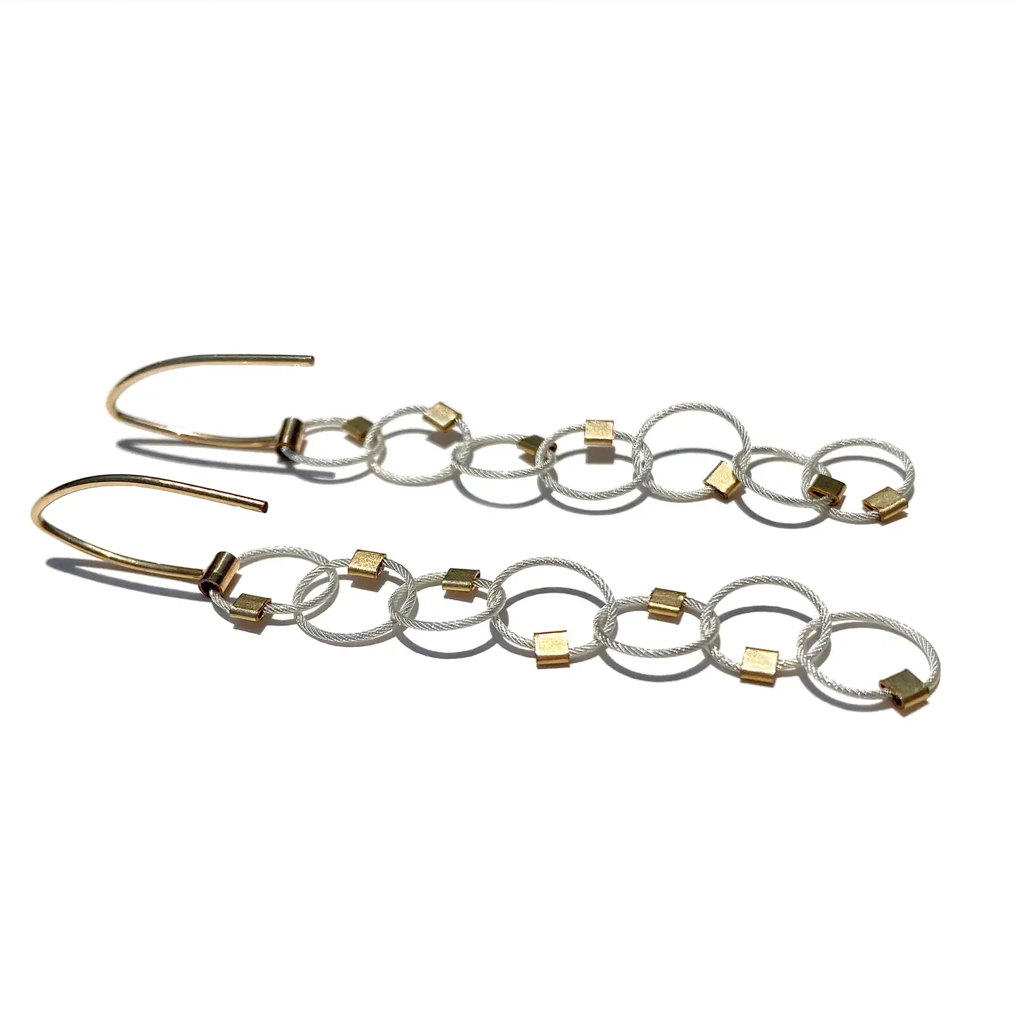 Interlock Metal Earrings in Silver & Gold