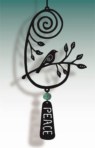Bird With Spiral And Peace Dangle - Heart of the Home LV