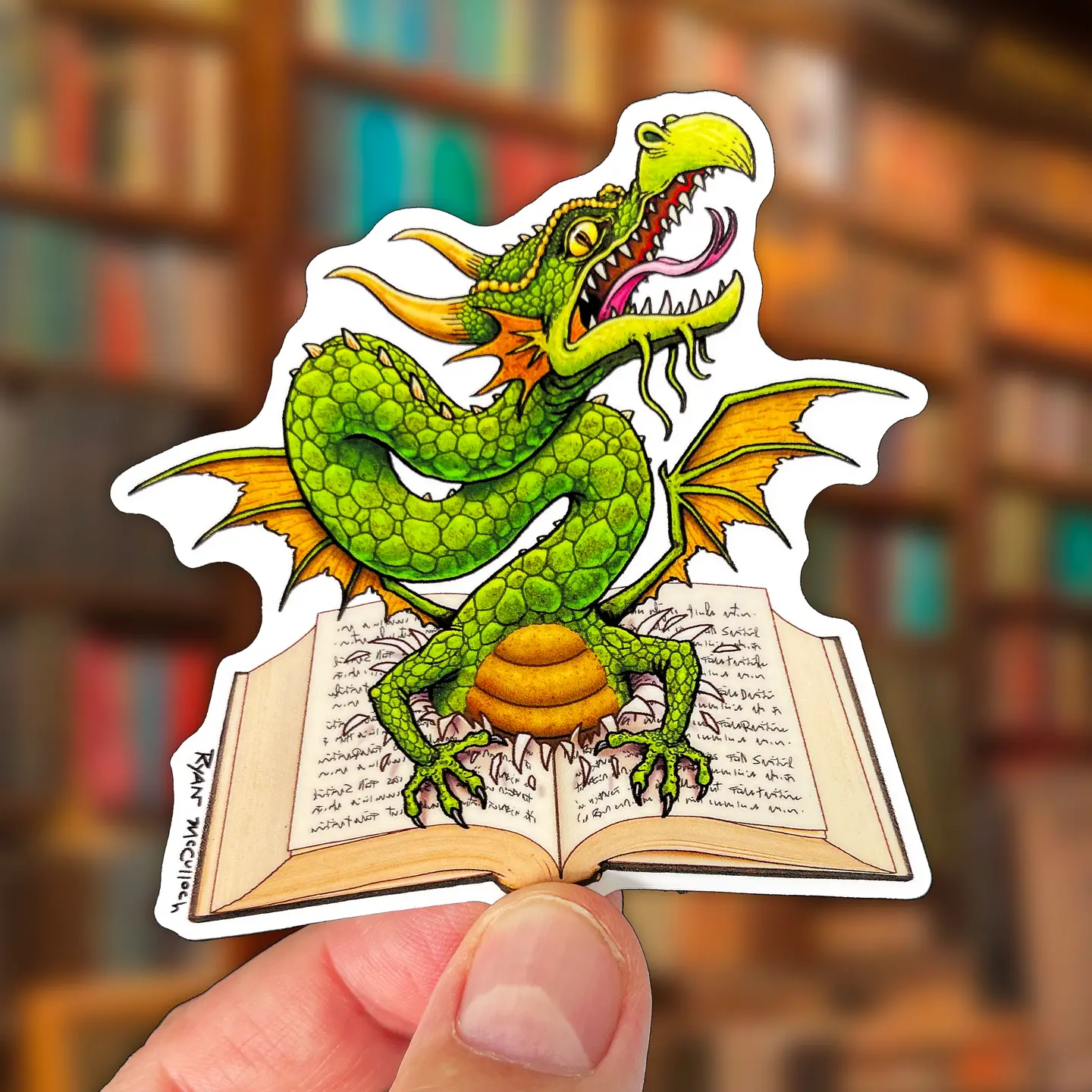 Book Dragon Vinyl Sticker - Heart of the Home Inc