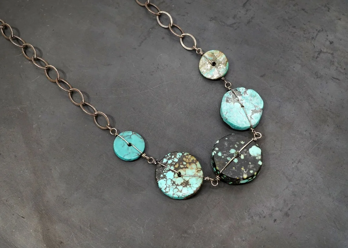 Turquoise Rounds Necklace - Heart of the Home Inc