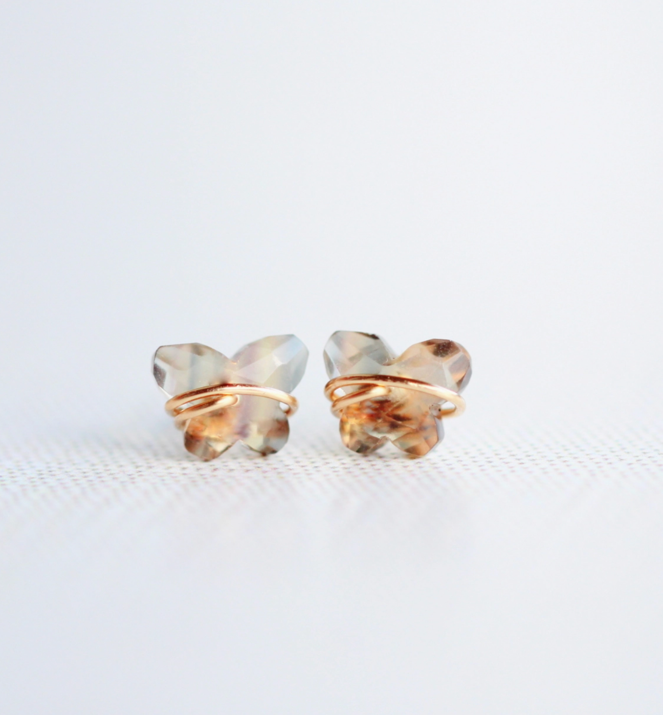 Papillon Fluorite Stud Earrings - Heart of the Home Inc
